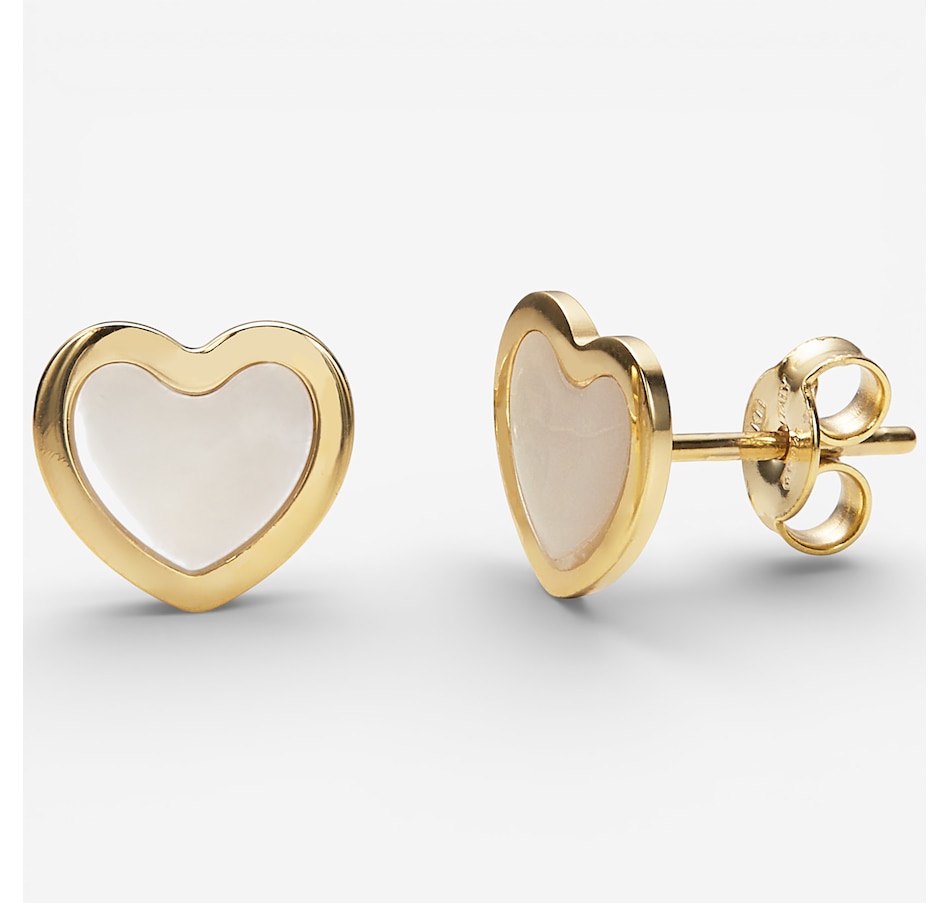 Image 115551_MOP.jpg, Product 115-551 / Price $399.99, Stefano Oro 14K Yellow Gold Heart Stud Earrings from Stefano Oro on TSC.ca's Jewellery department